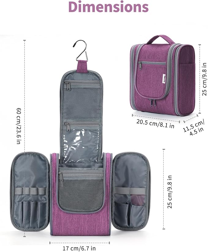 Narwey Small Hanging Toiletry Bag Women Travel Makeup Bag Organizer Toiletries - Image 6