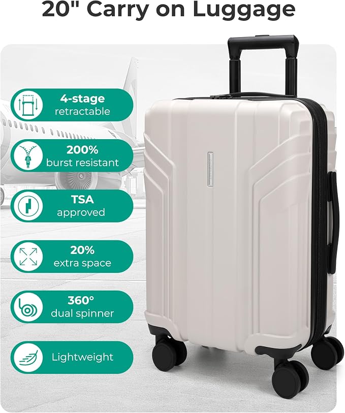 BAGSMART Expandable Carry On Luggage 22x14x9 Airline Approved, 1OO% PC - Image 3