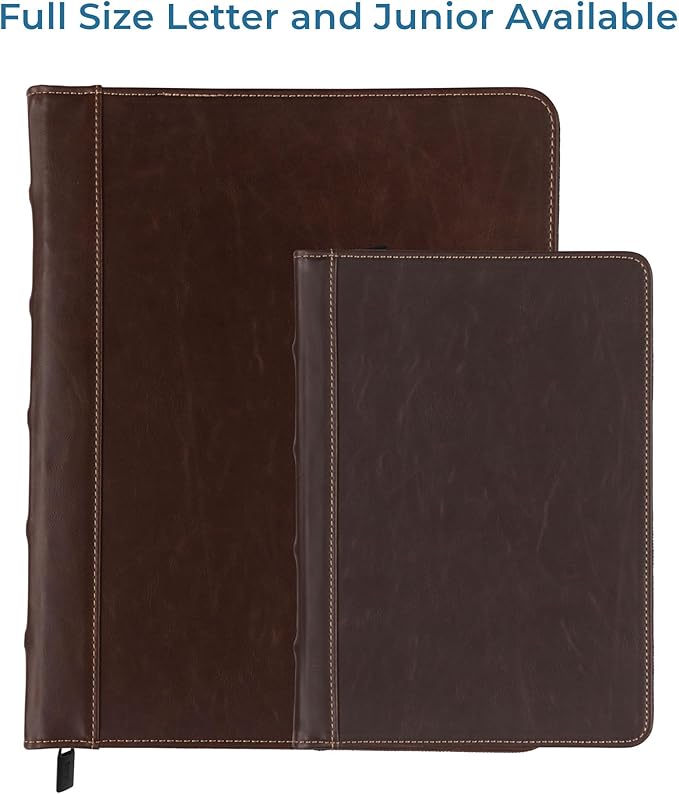 Samsill Vintage Leather Mini 3 Ring Zipper Binder, 1 Inch Round Ring Capacity - Image 9