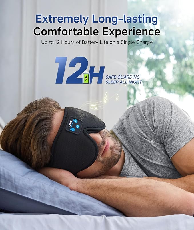 Voerou Sleep Headphones 3D Sleep Mask - Image 5