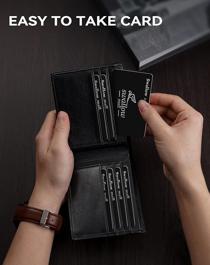 Swallowmall Mens Wallet Rfid Blocking Leather Wallet - Image 6