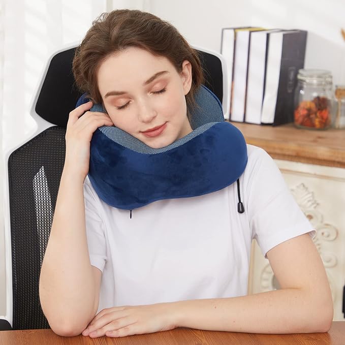 Travel Pillow, Best Memory Foam Neck Pillow Head Support Soft Pillow - Image 5