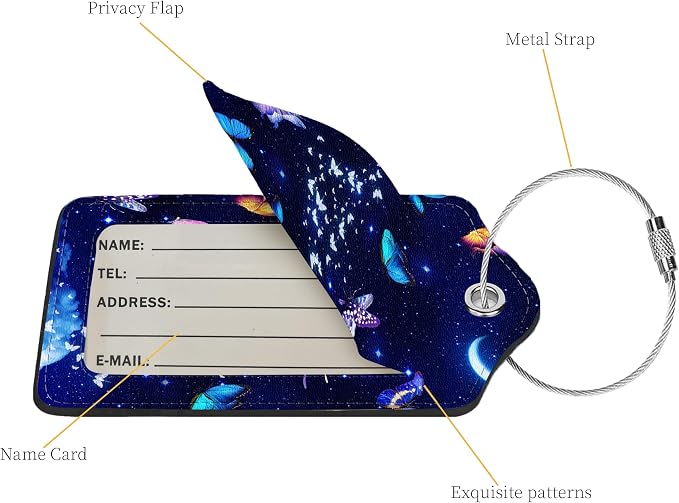 2 Pcs Luggage Tags for Suitcases, PU Leather Cruise Ship Luggage Tags - Image 3