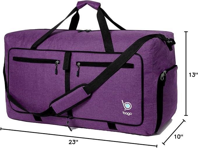 Bago Foldable Duffel Bags for Traveling Women & Men - 60L Medium Packable - Image 12