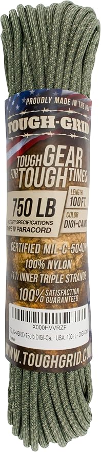 TOUGH-GRID 750 Paracord Rope Nylon Parachute Cord, Made in USA Survival Kit - Image 4