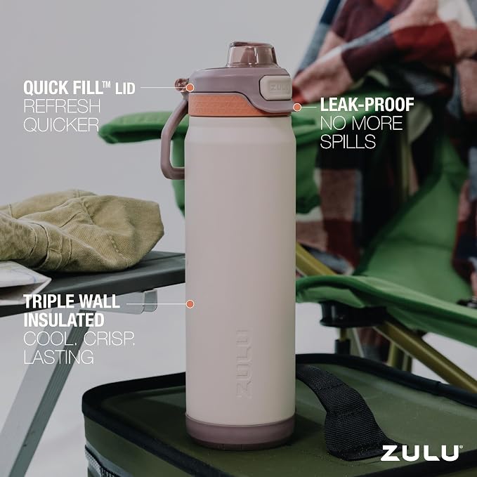 ZULU Powerfill Pro 40oz Stainless Steel Water Bottle - Image 3