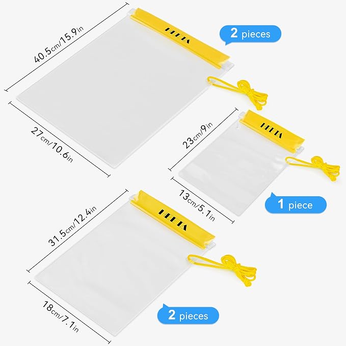 HEETA 5-Pack Clear Waterproof Dry Bag, Water Tight Cases Pouch Dry Bags - Image 4