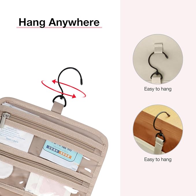 BAGSMART Toiletry Bag Hanging Travel Makeup Organizer - Image 6