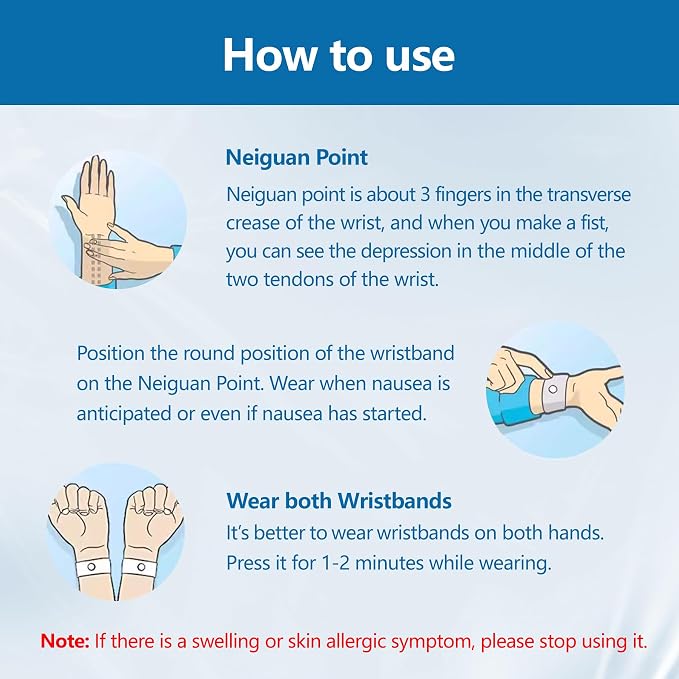 Motion Sickness Wristband, Anti-Nausea Acupressure Wrist Band - Image 5