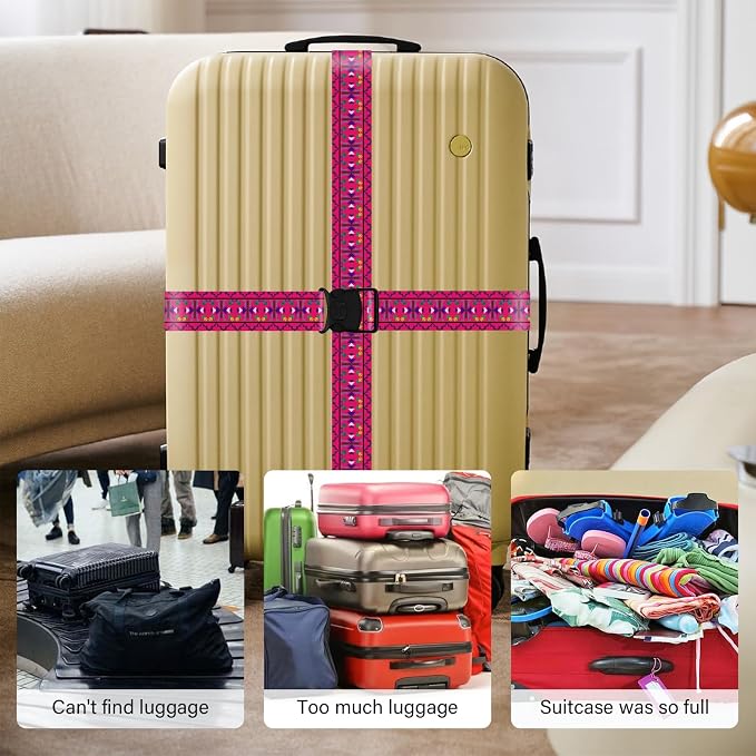 2 Pack Luggage Straps for Suitcases, Adjustable Travel Belt - Image 5