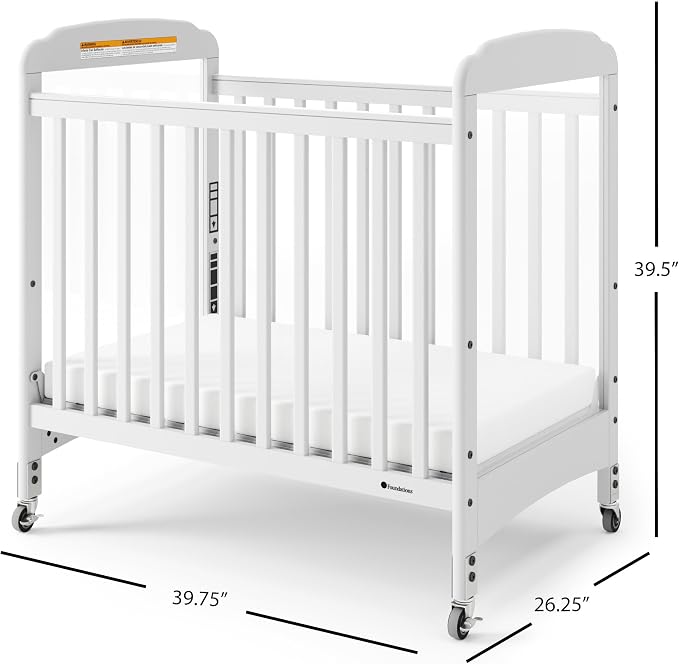 Foundations Serenity Compact Clearview Daycare Crib, Fixed Side, Durable Wood - Image 2