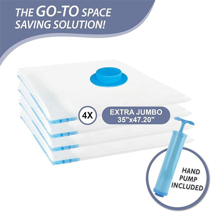 4 Pack XXL Jumbo Vacuum Storage Bags, Extra Large Vacuum Seal Bags - Image 4