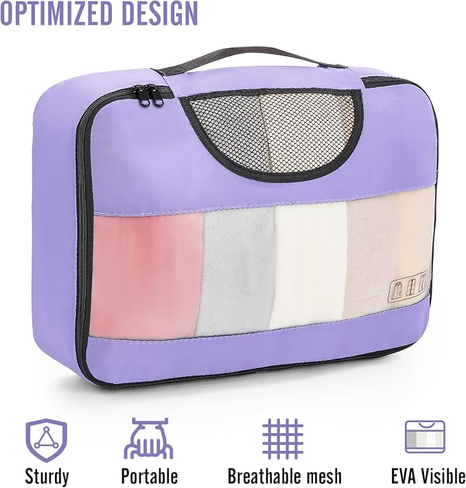 Veken 8 Set Packing Cubes for Travel Essentials, Suitcase Organizer Bags in 4 - Image 4