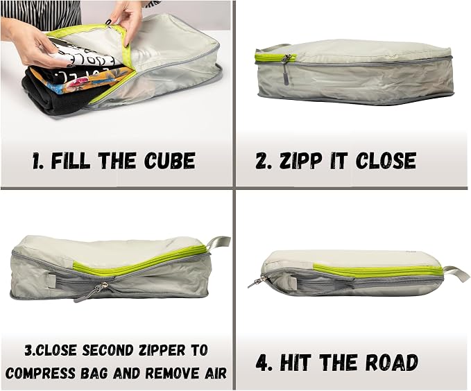 6 Set/3 Set Ultralight Compression Packing Cubes, Suitcase and Backpack Travel - Image 5