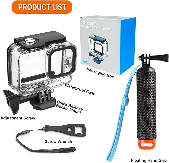 Compatible for Go Pro Hero 13 12 11 10 9 Black Waterproof Housing Case - Image 2