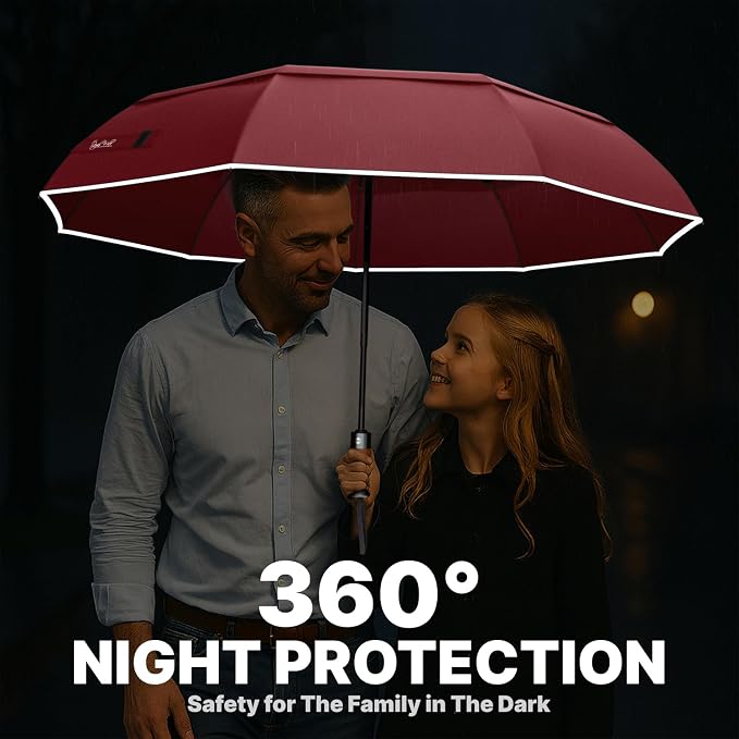 Royal Walk Windproof Folding Travel Umbrella Compact and Strong Luxurious Real - Image 5