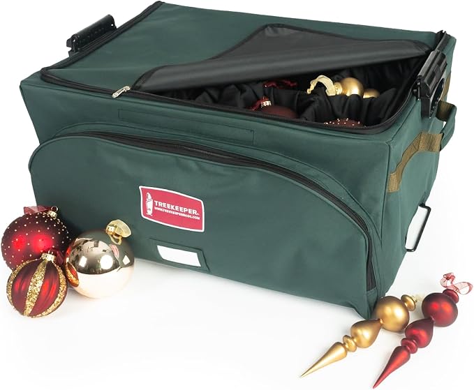 TreeKeeper Stack & Lock™ Adjustable Christmas Ornament Storage Box Holds 48 by TreeKeeperBags