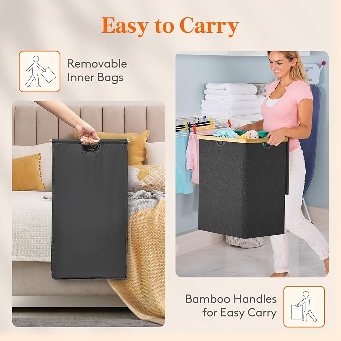 Lifewit 120L Double Laundry Hamper - Image 5