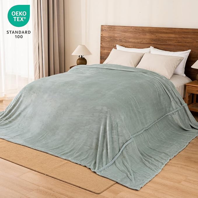 PHF Oversized King Fleece Blanket 120"x120", No Shed No Pilling Big Soft Blanket - Image 3