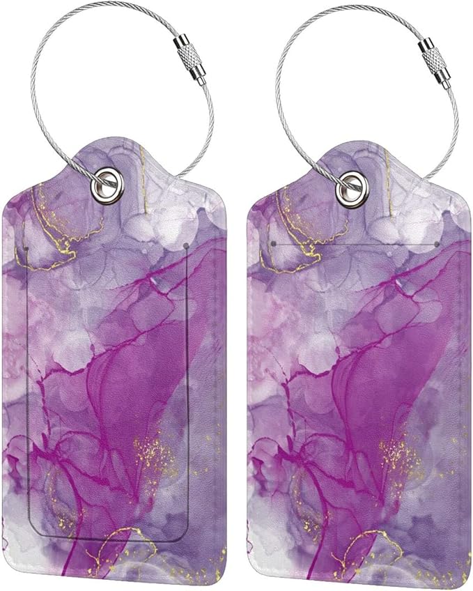 2 Pack Abstract Purple Luggage Tag by SNAPMADE