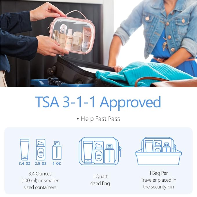 PACKISM TSA Approved Toiletry Bag, 3 Pack Clear Makeup Bags - Image 2
