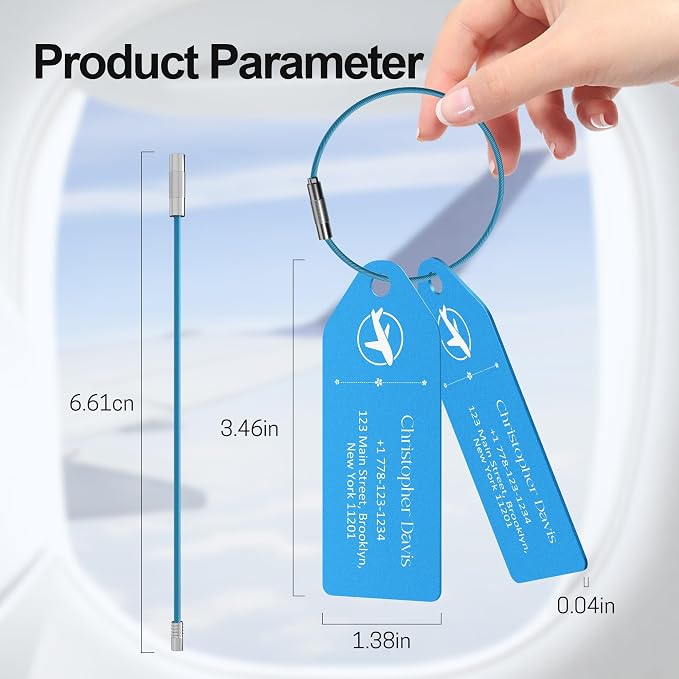 4 PCS Personalized Metal Luggage Tag – Personalized Engraved Suitcase Tag - Image 2