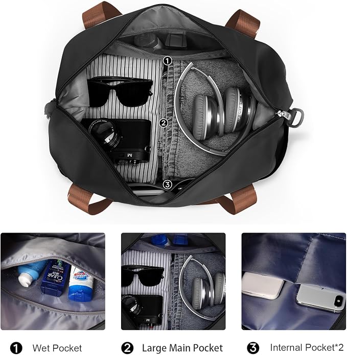 Travel Duffel Bag, Sports Tote Gym Bag, Shoulder Weekender Overnight Bag - Image 7