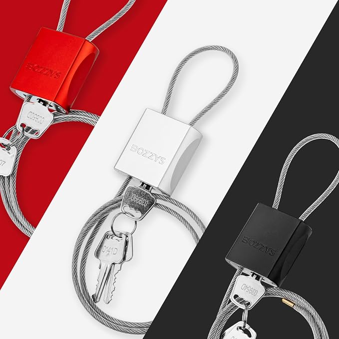 Adjustable Cable Locks with 3 Keys | 3.28ft L x 1/6in D Aluminum Steel Cable - Image 6