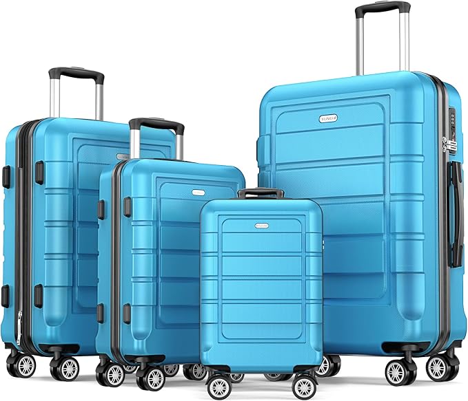 SHOWKOO Luggage Sets Expandable PC+ABS Durable Suitcase Sets Double Wheels TSA by SHOWKOO
