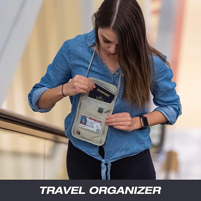 Lewis N. Clark RFID Blocking Stash Neck Wallet, Travel Pouch + Passport Holder - Image 8