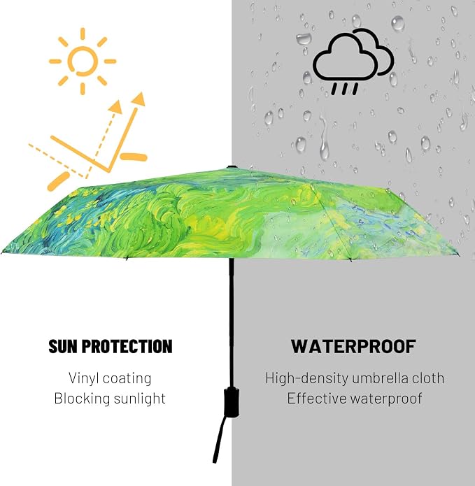 SY COMPACT Travel Umbrella Windproof Automatic Umbrellas Small Compact UV Sun - Image 7