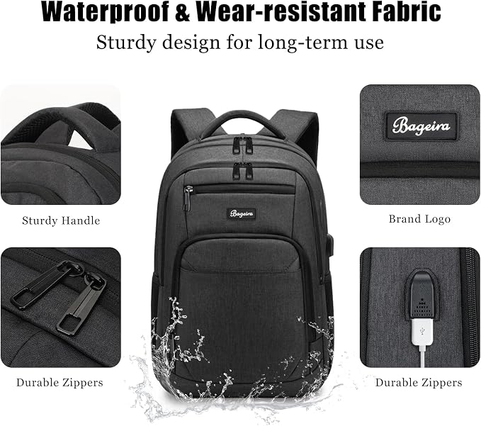 Black Backpack for School, School Backpack for Boys Girls Teens, Backpacks for - Image 3