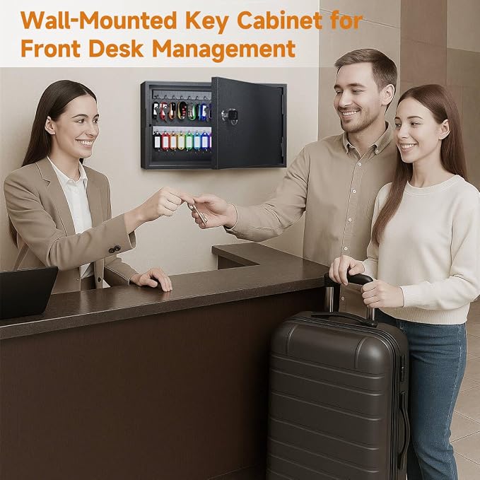 WeHere Key Lock Box for 60 Keys, Wall Mount Key Cabinet - Image 4