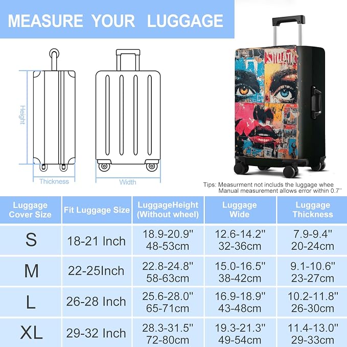 Luggage Cover Washable Suitcase Protector Anti-scratch Suitcase cover Fits - Image 6