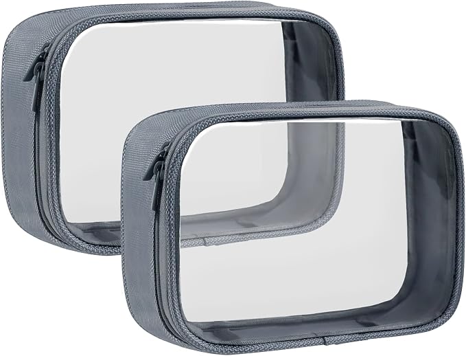 Moyad TSA Approved Clear Toiletry Bag, 2 Pack Quart Size 3-1-1 Liquids Pouch by Moyad