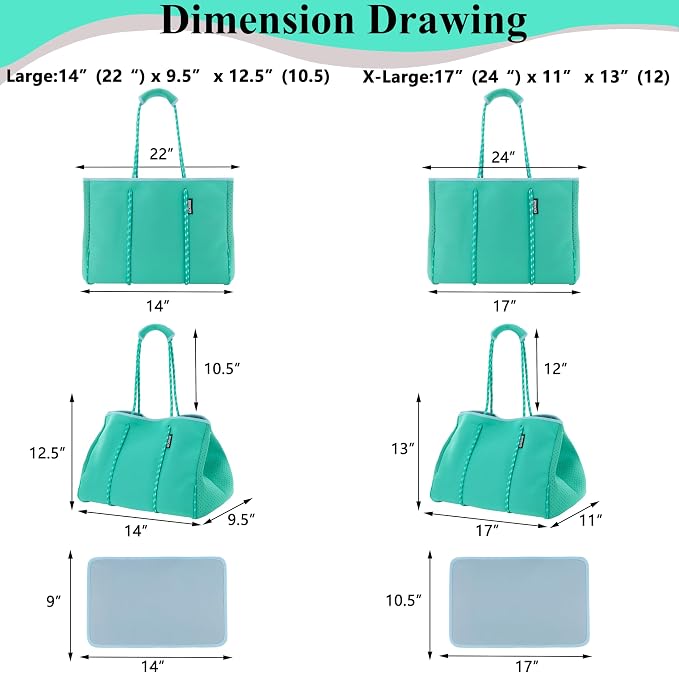 QOGiR Neoprene Multipurpose Beach Bag Tote - Image 3