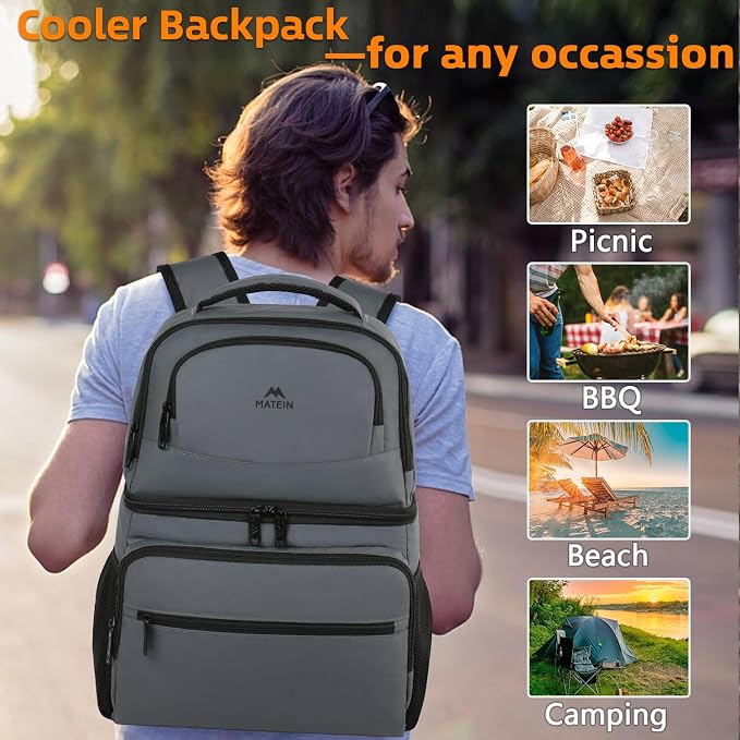 MATEIN Cooler Backpack, 26 Cans Insulated Lunch Backpack - Image 6