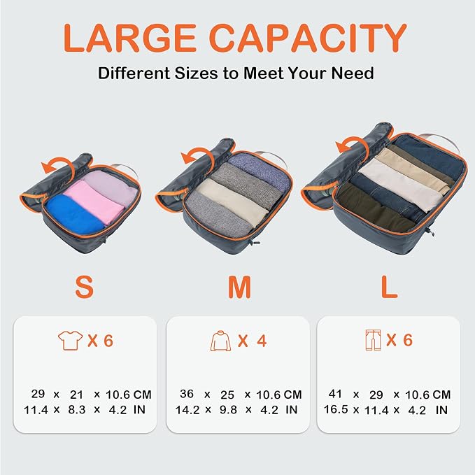 Cipway Compression Packing Cubes, Ultralight Luggage Organizer Bags, Travel - Image 6