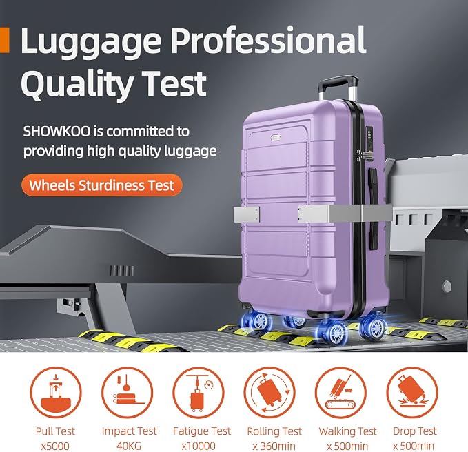 SHOWKOO Luggage Sets Expandable PC+ABS Durable Suitcase Double Wheels TSA Lock - Image 7