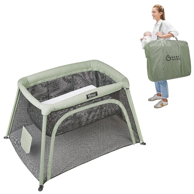 Babymoov Moov & Comfy 3-in-1 Lightweight Travel Crib, Baby Play Yard, and by Babymoov