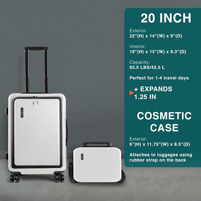 Luggage Sets 3 Piece, 22 Inch Carry on Luggage and 24 Inch Suitcases - Image 2