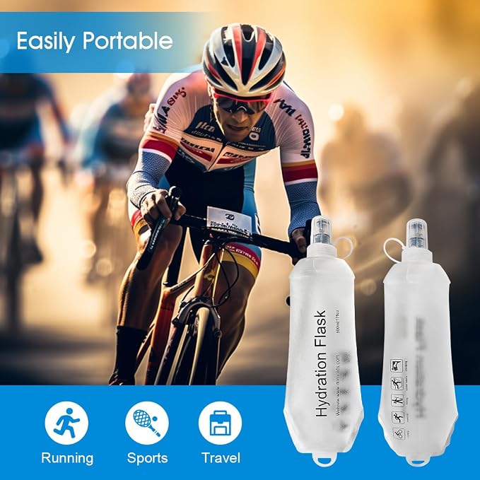 AXEN Soft Flask TPU Foldable Running Hydration Flask, Soft Collapsible Water - Image 5