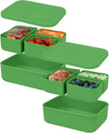 Platinum Silicone Bento Lunch Box Set of 2 – 3 Compartments, Microwave & by VERSATYLE