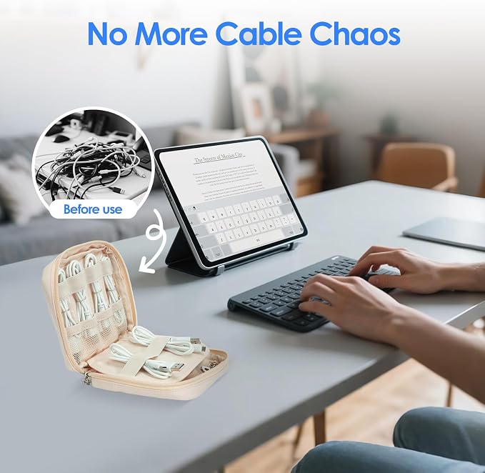 LENTION Cable Organizer Bag, Electronics Accessories Organizer, Waterproof - Image 3