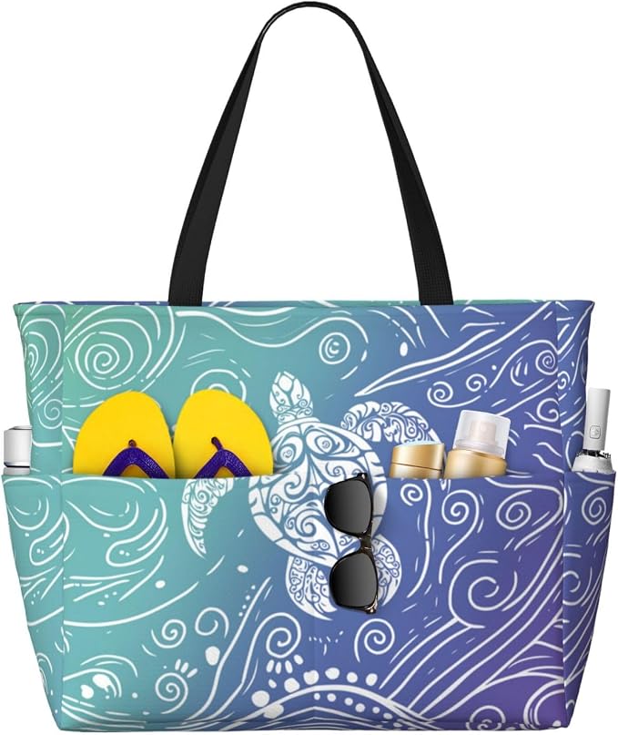 Beach Bag for Women Beach Tote Bag Waterproof Sandproof Large Bags by NLZI