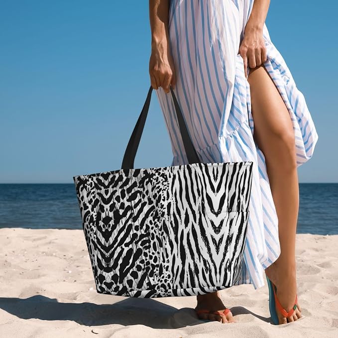 Beach Bag for Women Beach Tote Bag Waterproof Sandproof Large Bags - Image 6