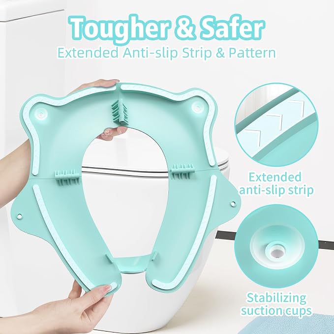 SKYROKU Foldable Kids Toilet Seat – Portable & Anti-Slip Travel Potty Training - Image 3