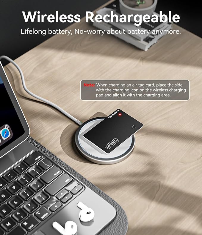 Ultra-Thin Air Tag Wallet Tracker Card 0.07in IP68 Waterproof Bluetooth Tracker - Image 3