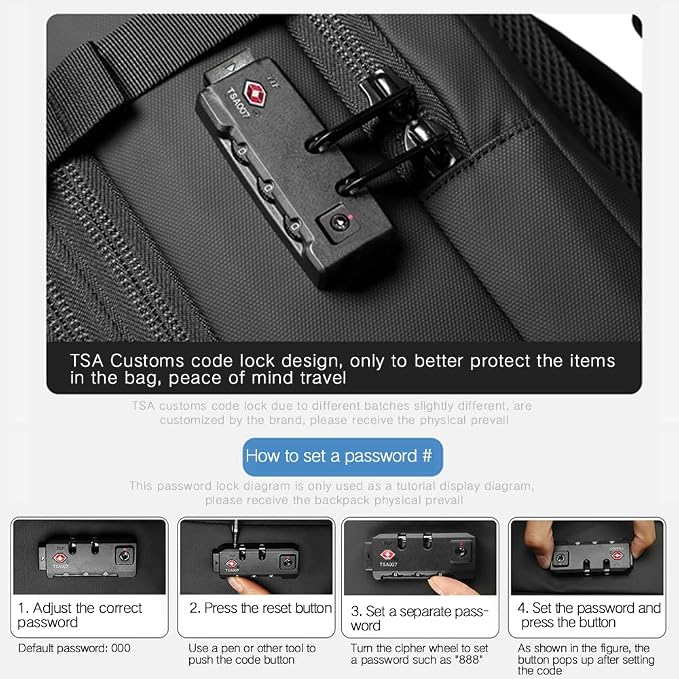 Men Travel Backpack vacuum compression 17 inch Laptop Backpack Business Large - Image 5
