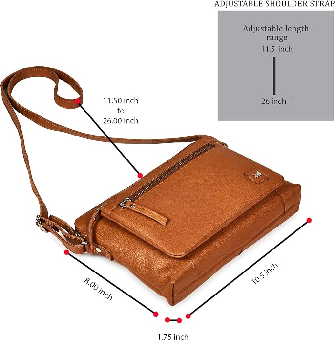 Wise Owl Accessories Small Soft Pebbled Real Leather Crossbody Handbags Purses - Image 2